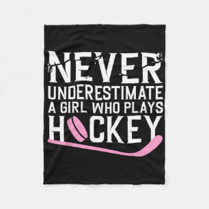 Funny Hockey For Women Girls Ice Hockey Player Hoc Fleece Blanket