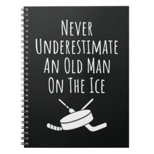 Funny Hockey Gifts For Men Grandpa Grandfather Dad Notebook