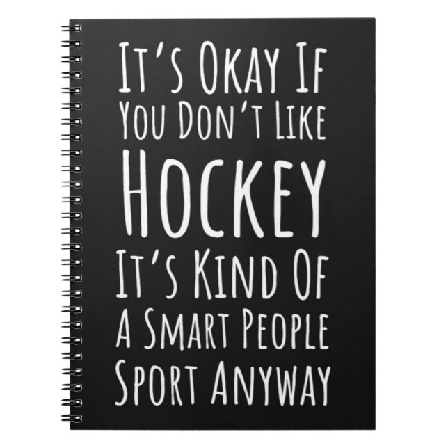 Funny Hockey Gifts Sport Athlete Player Team Black Notebook (Front)