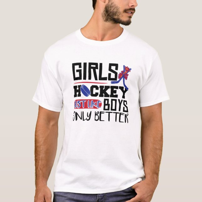 Funny Hockey Girls Ice Hockey Kids T-Shirt (Front)