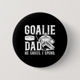 Funny Hockey Goalie Dad Of A Hockey Goalkeeper Fat 6 Cm Round Badge