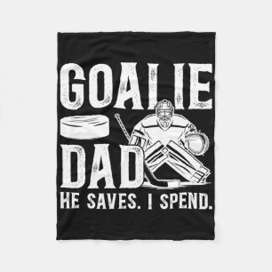 Funny Hockey Goalie Dad Of A Hockey Goalkeeper Fat Fleece Blanket