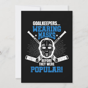 Funny Hockey Goalie Mask Pun Ice Hockey Holiday Card