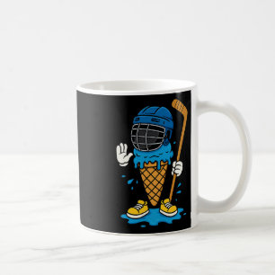 Funny Hockey Ice Cream Cartoon Goalie Sports Humor Coffee Mug