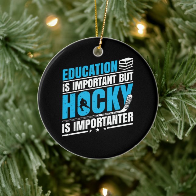 Funny Hockey is Importanter Ceramic Tree Decoration (Tree)