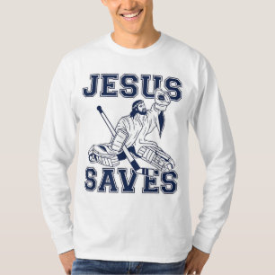 Funny Hockey - Jesus Saves - Goalie T-Shirt