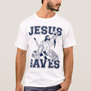 Funny Hockey - Jesus Saves - Goalie T-Shirt