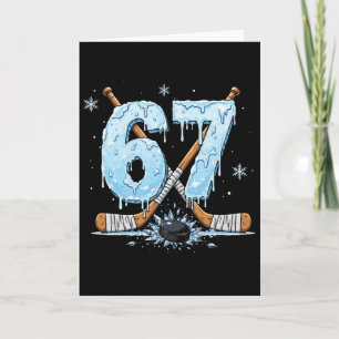 Funny Hockey Lovers Drip 6-7 Number Six Seven Puck Card
