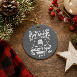 Funny Hockey Mom Christmas Ornament Year