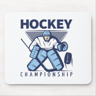 Funny hockey mouse mat