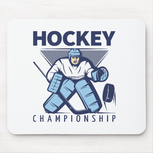 Funny hockey mouse mat (Front)