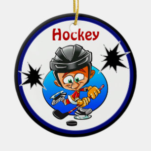 Funny Hockey Ornaments 2 Text Boxes, Hockey Rocks