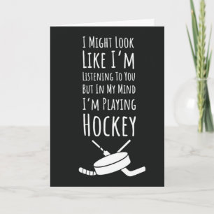 Funny Hockey Player Cards Happy Team Santa Claus
