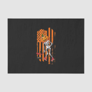 Funny Hockey Player Fan Gift Skeleton Halloween Tissue Paper