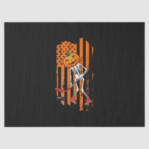 Funny Hockey Player Fan Gift Skeleton Halloween Tissue Paper