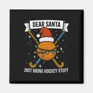 Funny Hockey Player, Mom, Wife Christmas Hat Light Magnet