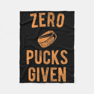 Funny Hockey Pun Zero Pucks Given Fleece Blanket