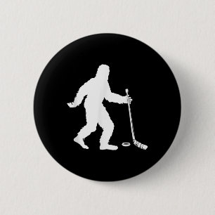 Funny Hockey Sasquatch Gift Bigfoot Field Ice Hock 6 Cm Round Badge