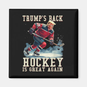 Funny Hockey Trump Player Cool Vintage Ice Hockey Magnet