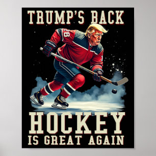 Funny Hockey Trump Player Cool Vintage Ice Hockey Poster