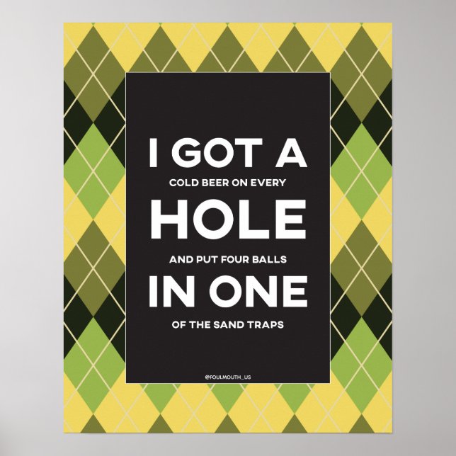Funny Hole In One Golf Poster (Front)