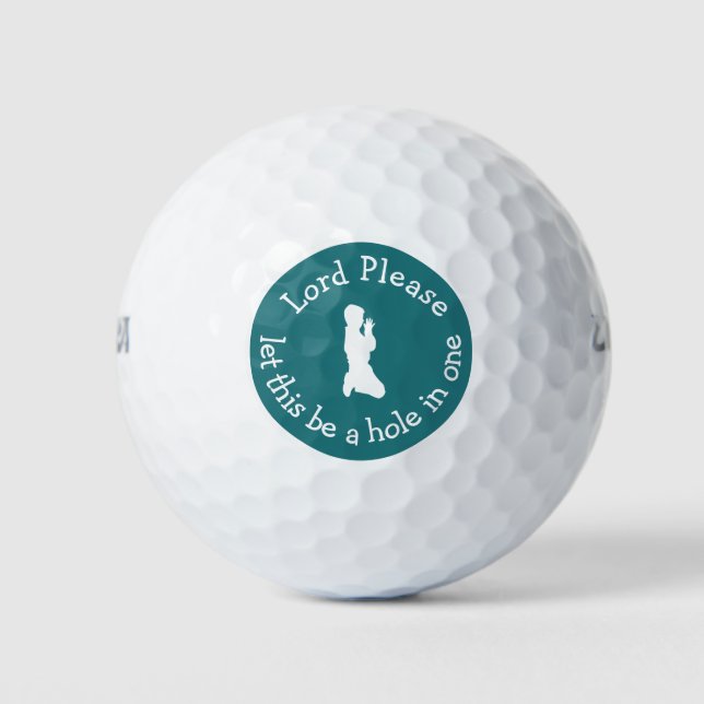 Funny Hole In One Prayer Golf Balls (Front)