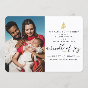 Funny Holiday Birth Announcement with 2 Photos