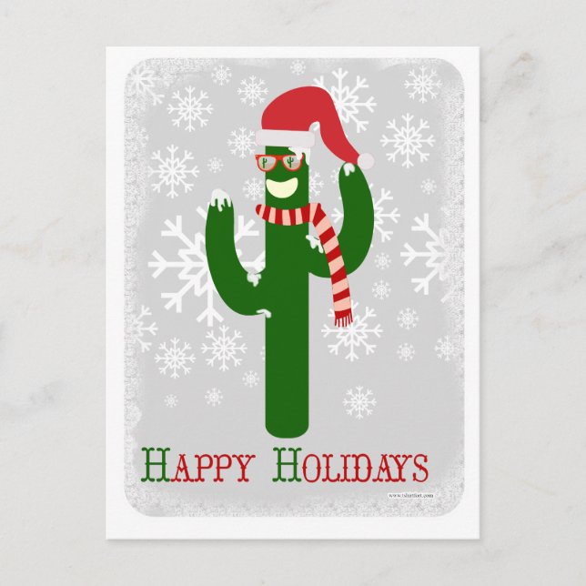 Funny Holiday Cactus Postcard (Front)