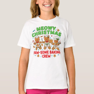 Funny Holiday Cat Cookie Tee" T-Shirt