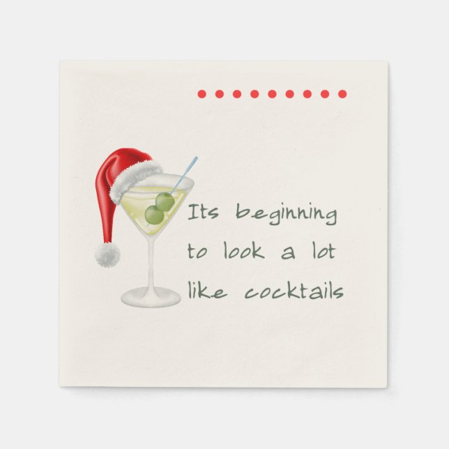 Funny Holiday Cocktail Napkin  (Front)