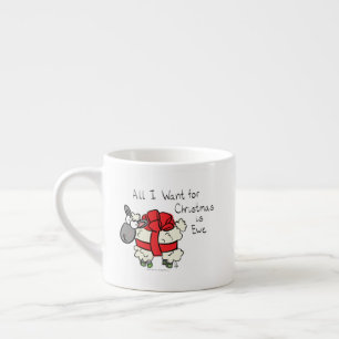 Funny Holiday Cute Sheep Christmas Cartoon Espresso Cup
