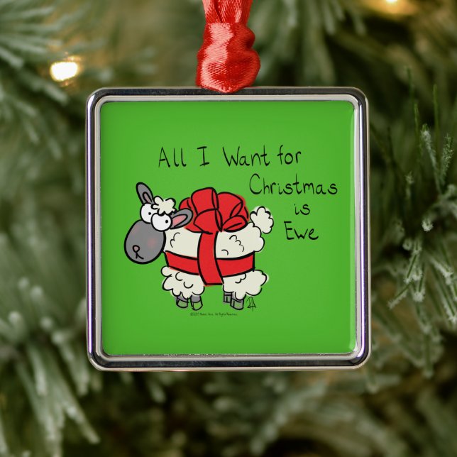 Funny Holiday Cute Sheep Christmas Cartoon Metal Tree Decoration (Tree)