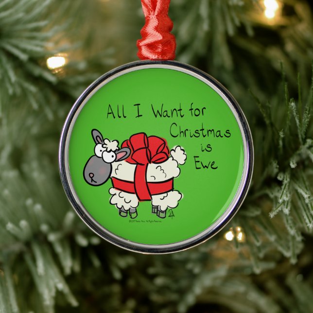 Funny Holiday Cute Sheep Christmas Cartoon Metal Tree Decoration (Tree)