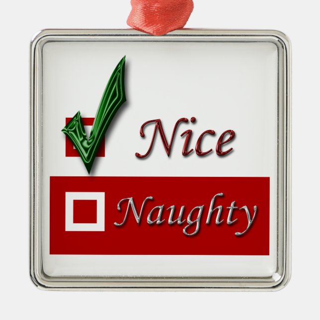 Funny Holiday Decoration Nice List Naughty List (Front)