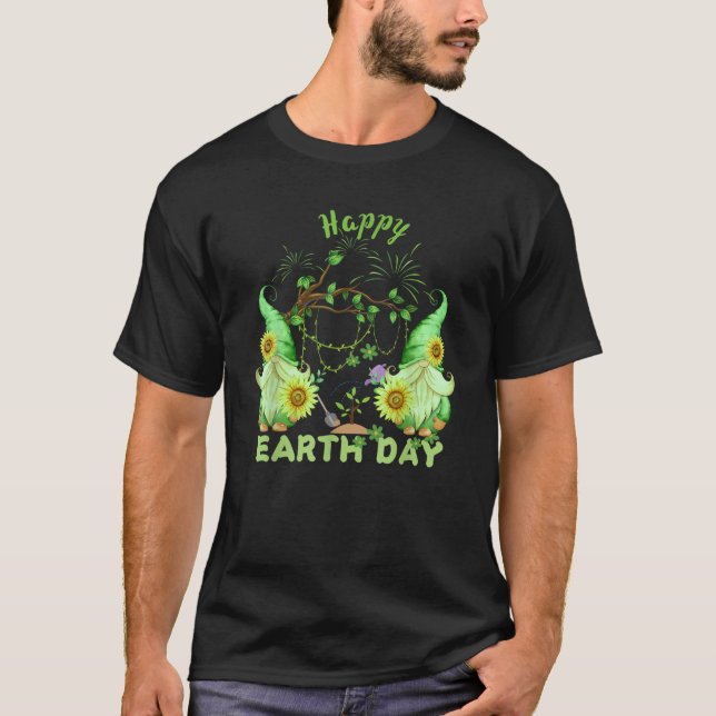 funny holiday earth day happy gnomes arbor day flo T-Shirt (Front)