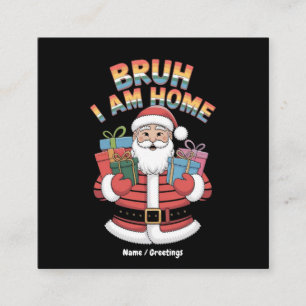 Funny Holiday Gift Bringer Humor Festive Winter Square Business Card