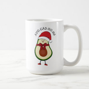 Funny Holiday Gift Red Santa Hat Avocado Coffee Mug
