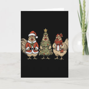 Funny Holiday Hen Christmas Chicken Card