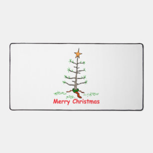 Funny Holiday Joke Sad Tree Merry Christmas Desk Mat