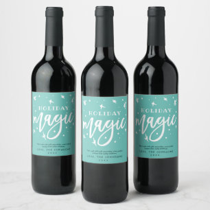 Funny Holiday Magic   Neighbor Client Gift and Wine Label