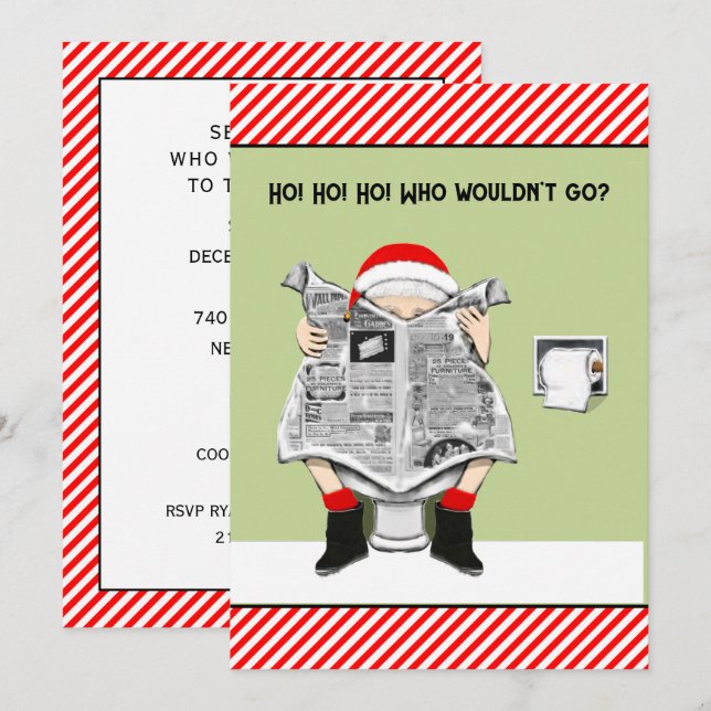 Funny Holiday Party Invitation (Front/Back)
