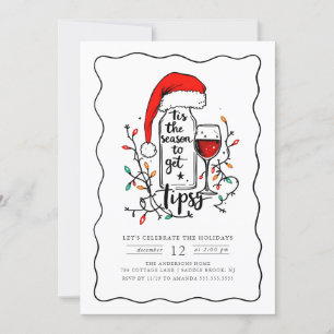 Funny Holiday Party Invitation Wine Theme
