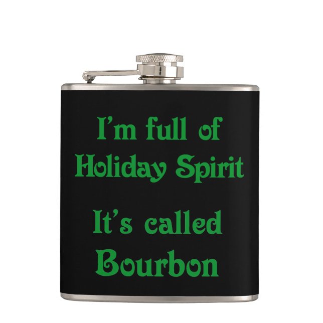 Funny Holiday Spirit Bourbon Flask (Front)