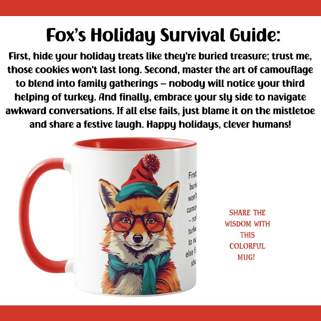Funny Holiday Survival Tips From A Fox Mug (Creator Uploaded)