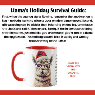 Funny Holiday Survival Tips From A Llama Mug