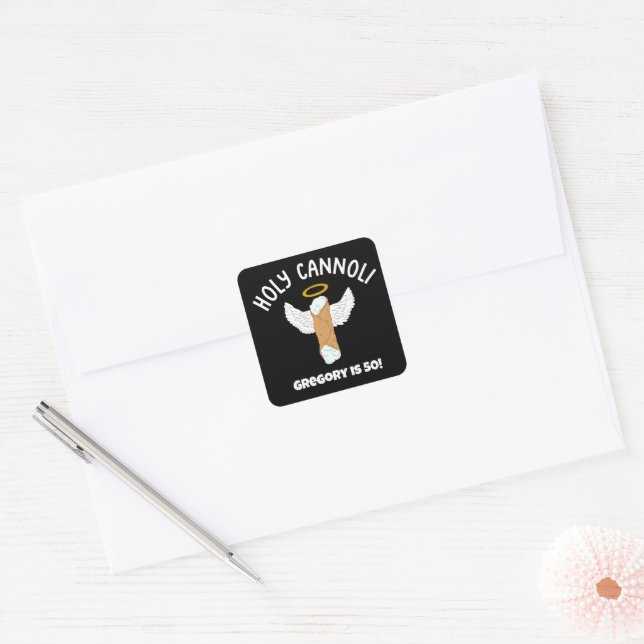 Funny Holy Cannoli Italian Themed Party Square Sticker (Envelope)