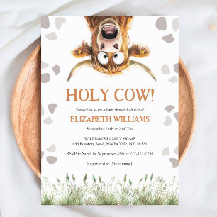 Funny Holy Cow Baby Shower Invitation