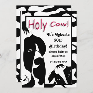Funny Holy Cow Birthday Party Invite