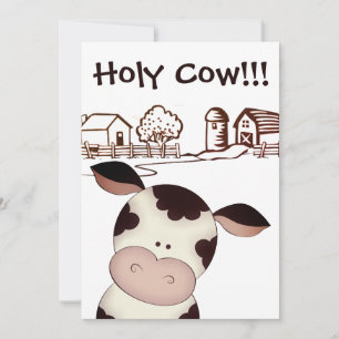 Funny Holy Cow Farm Humourous 60th Birthday Party Invitation