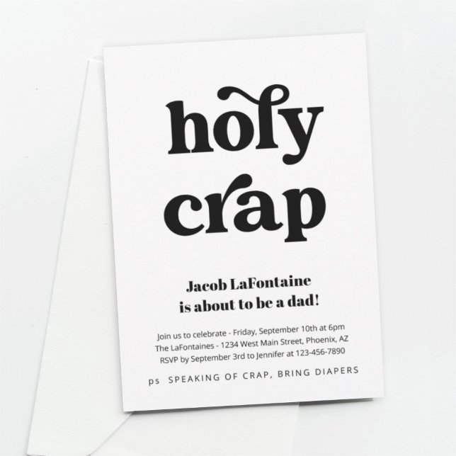 Funny Holy Crap Daddy Diaper Party Invitation (Creator Uploaded)